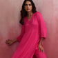 trueBrowns Pink Modal High Slit Kurta Set | Swadesiicart