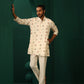 trueBrowns Men's Ivory Multi color Floral Cotton Co-ord Set - Swadesiicart
