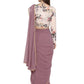 Ahalyaa Women's Mauve Butta Georgette Ready to Wear Saree | Swadesiicart