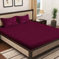 KLOTTHE Maroon 300 TC Woolen Fitted Double King Bedsheet With 2 Pillow Covers - Swadesiicart