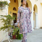 Vaasva Women Lavender Muslin Printed Shirt & Pant Set - Swadesiicart