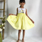 ArthLife White And Yellow Unicorn Embroidered Dress