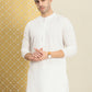 House of Pataudi Men Chikankari Embroidered Pure cotton Jashn Kurta with Churidar | Swadesiicart