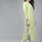 ADA Women Green & White Floral Chikankari Cotton Handloom Kurta | Swadesiicart