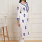 HOUSE OF KARI Women Ethnic Motifs Embroidered Regular Chikankari Pure Cotton Kurta with Trousers | Swadesiicart