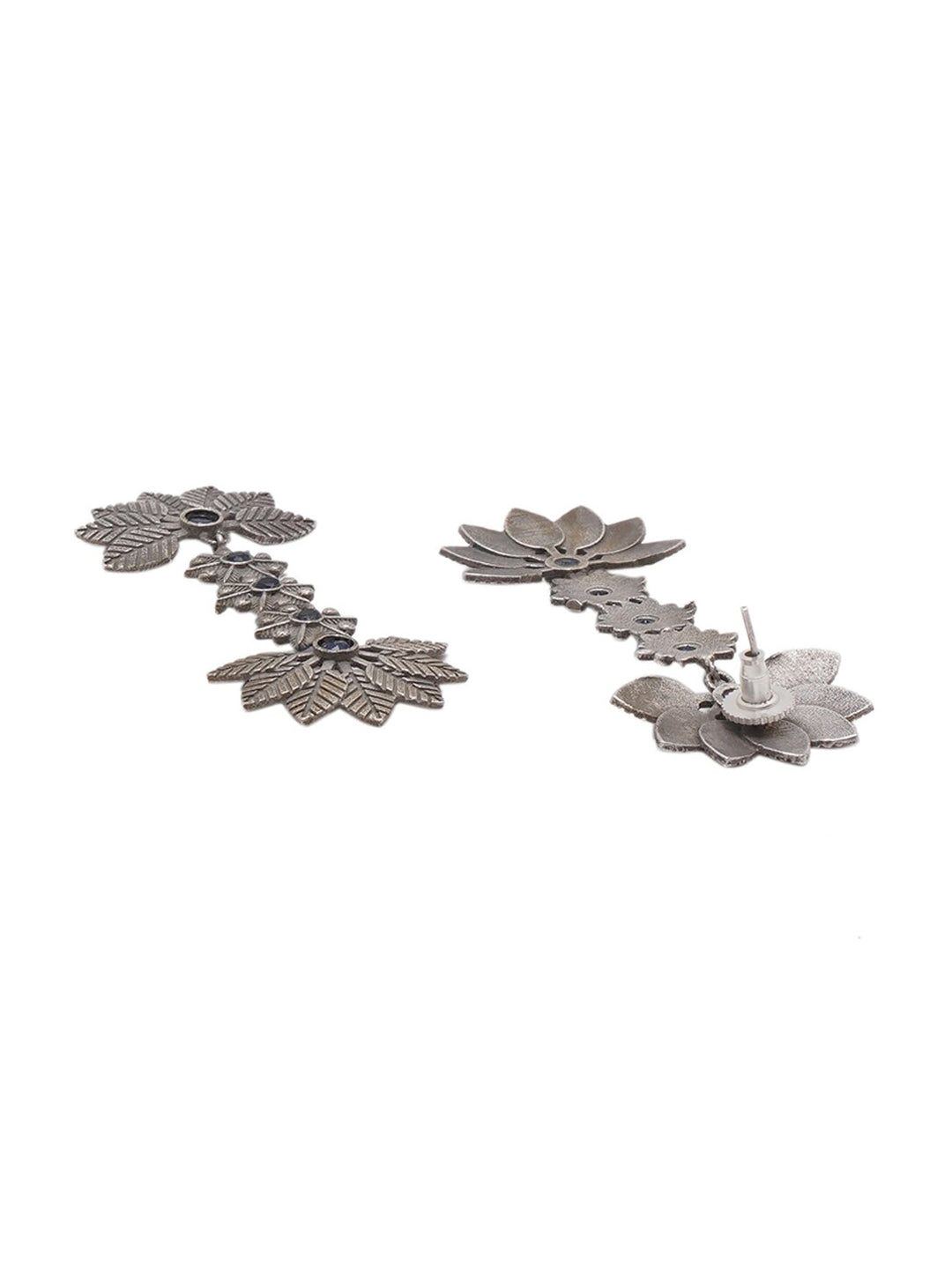 Shoshaa Silver-Toned Contemporary Drop Earrings | Swadesiicart