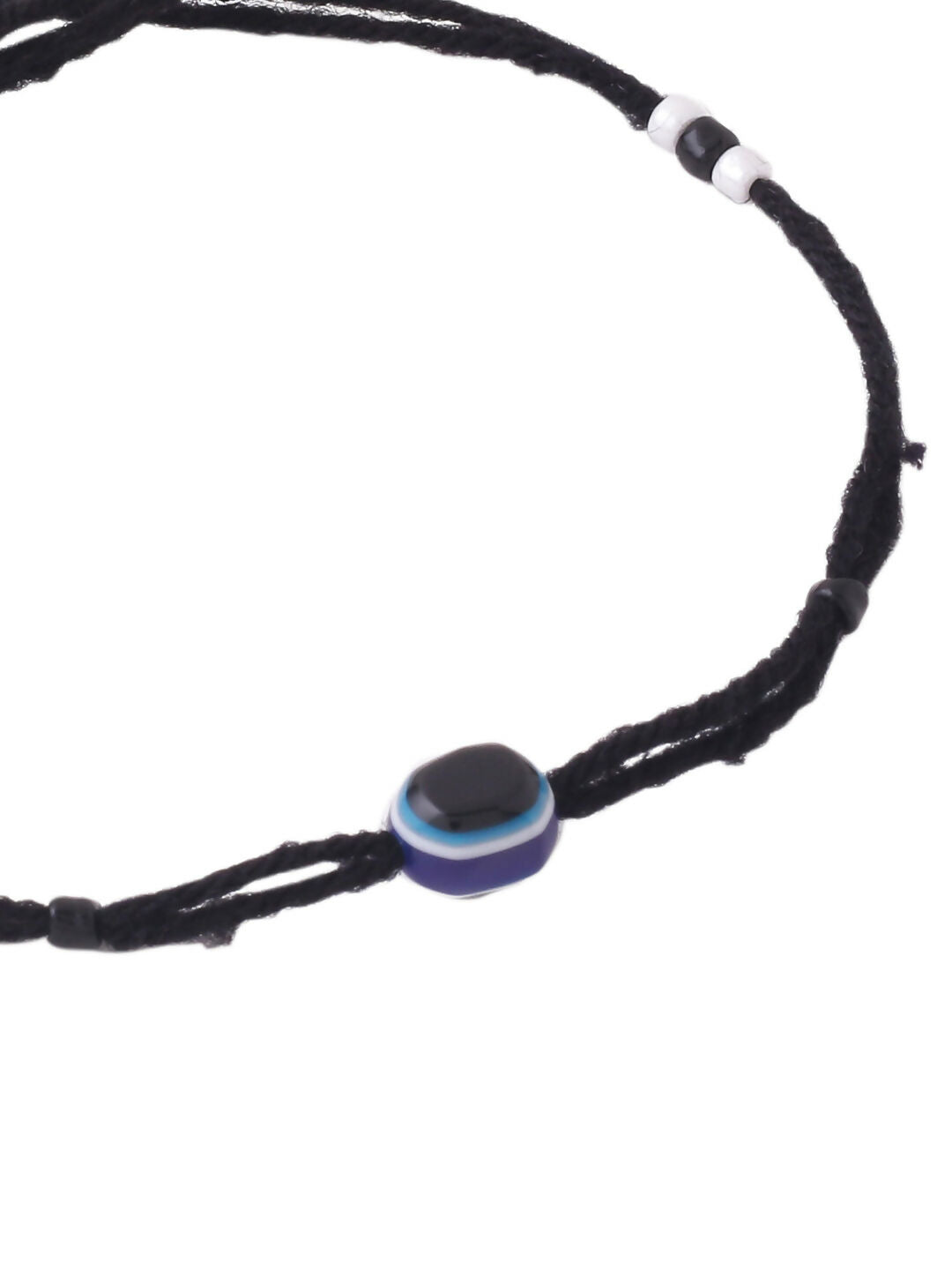 NVR Women Set of 2 Evil Eye Adjustable Black Anklets - Swadesiicart
