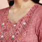 Aks Ethnic Motifs Embroidered Mirror Work Detailed Cotton Straight Kurta