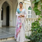 Vishnu Weaves Women's Pink Muga Cotton Saree with Blouse - Swadesiicart