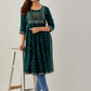 Kalini Ethnic Motifs Printed Mirror Work Kurta - Swadesiicart