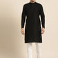 Sojanya Men Black Solid Straight Kurta | Swadesiicart