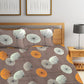KLOTTHE Brown & Yellow Floral 210 TC Cotton Bedsheet with Pillow Cover - Swadesiicart