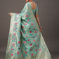 Mitera Floral Organza Banarasi Zari Saree With Blouse Piece | Swadesiicart