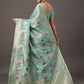 Mitera Floral Organza Banarasi Zari Saree With Blouse Piece | Swadesiicart