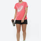 ASICS Women Pink Brand Logo Printed BIG GRAPHIC SS Round Neck Sports Running T-shirt | Swadesiicart
