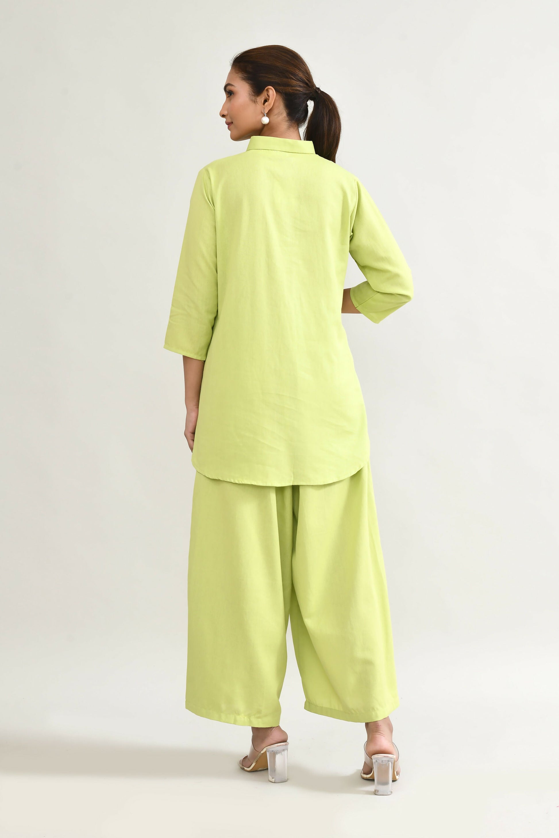 Joban Fashion Parrot Green Cotton Coord Set - Swadesiicart