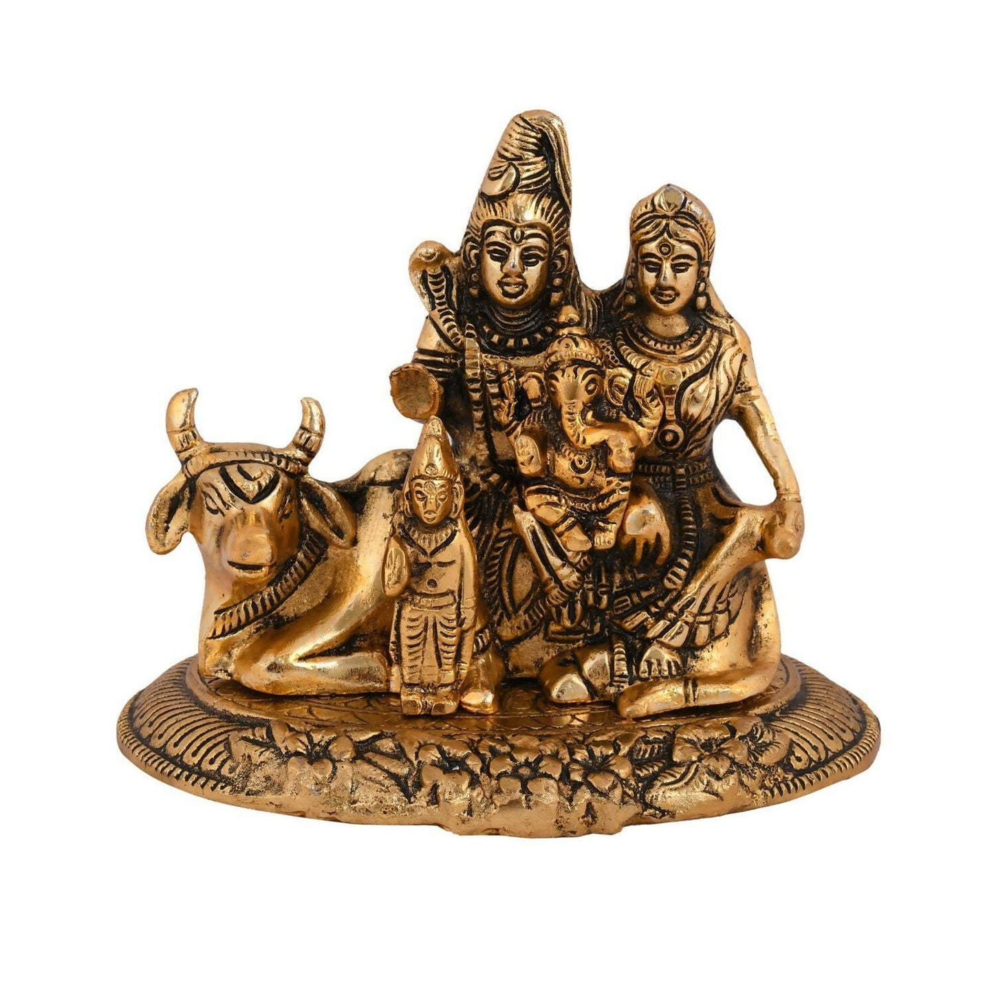 Collectible India Handcrafted Shiva Parvati Ganesh Idol - Swadesiicart