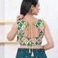 Joban Fashion Green Bandhani Sleeveless Back Open Blouse - Swadesiicart
