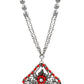 Cardinal Women Oxidised Silver-Plated Red Stone Studded & Beaded Jewellery Set - Swadesiicart
