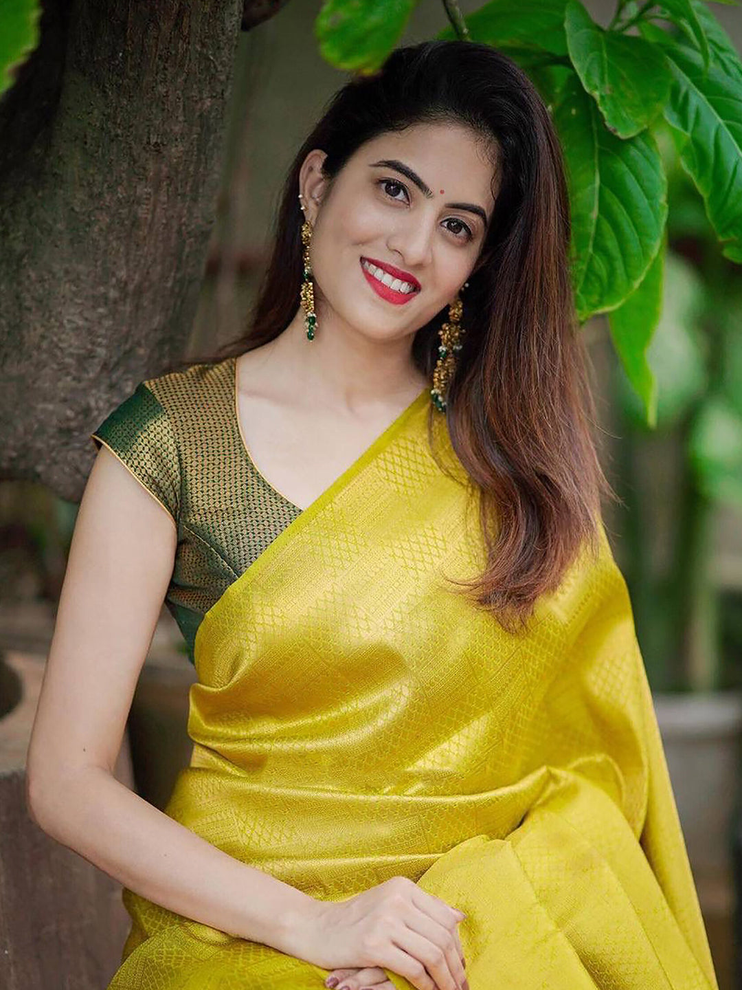 Kalini Woven Design Silk Cotton Zari Banarasi Saree | Swadesiicart
