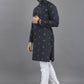 Anaita Navy Blue Weaving Linen Cotton Straight Kurta