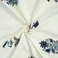 Rajasthan Decor Cream-Coloured & Blue Ethnic Motifs 180 TC Cotton 1 King Bedsheet with 2 Pillow Covers - Swadesiicart