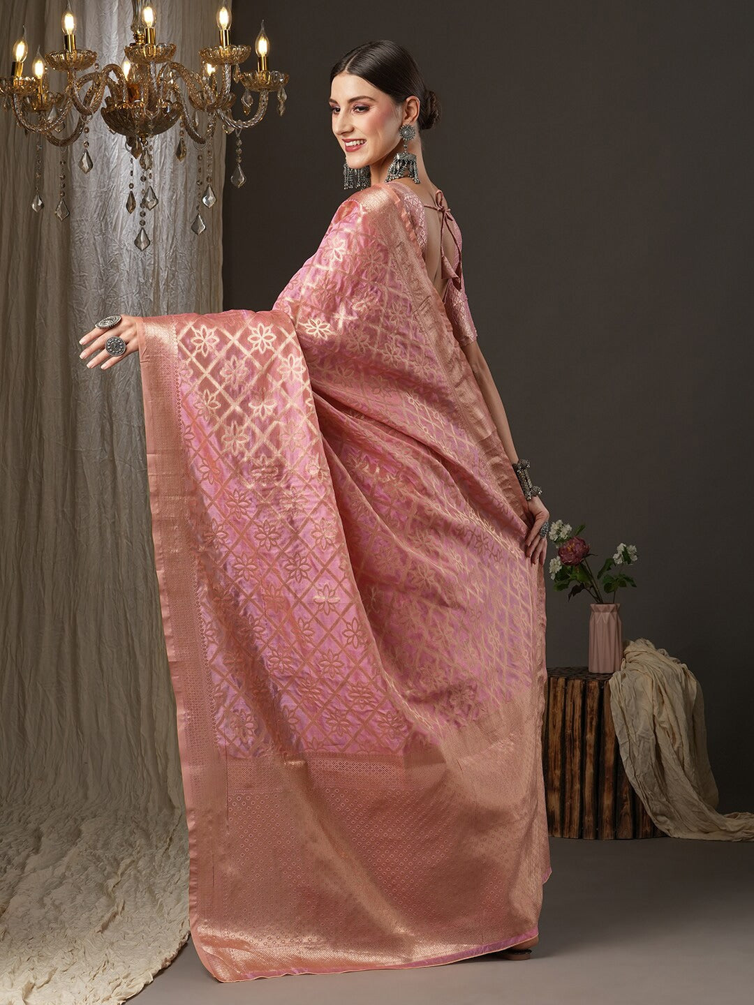 Saree Mall Ethnic Motifs Woven Design Zari Banarasi Traditional Sarees | Swadesiicart