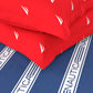 Nautica Blue & Red Striped Cotton 160 TC King Bedsheet With 2 Pillow Covers - Swadesiicart