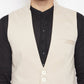 Even Apparels Cream Merino Men Woven Nehru Jacket | Swadesiicart