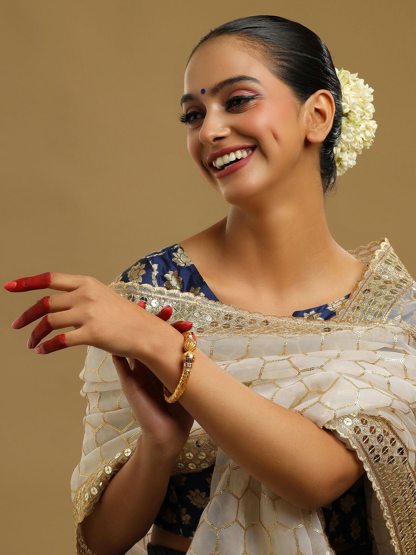 Ruby Raang Golden Bangle | Swadesiicart
