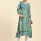 HOUSE OF KARI Embroidered Chikankari Chanderi Silk Anarkali Kurta | Swadesiicart