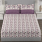 MYTRIDENT Mauve White Floral Cotton 144 TC Queen Bedsheet With 2 Pillow Covers - Swadesiicart