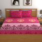 Dreamscape Pink & Beige Ethnic Motifs 144 TC Bedsheet with Pillow Covers - Swadesiicart