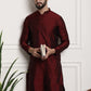 Sojanya Men Maroon Printed Straight Kurta | Swadesiicart