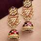 New Partywear Maroon Meenakari Drop Earrings for Womens by House of Ree | Swadesiicart