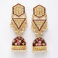 New Partywear Maroon Meenakari Drop Earrings for Womens by House of Ree | Swadesiicart