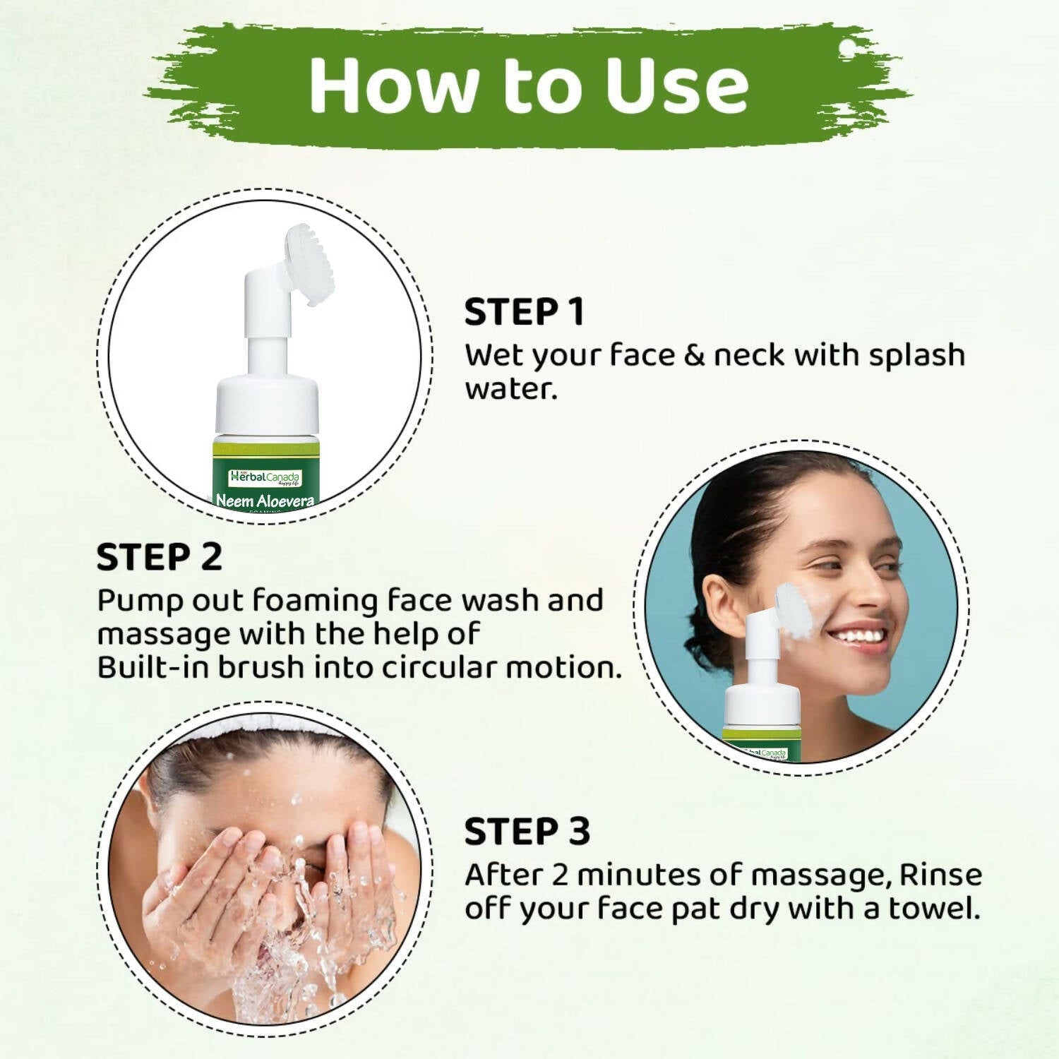 Herbal Canada Neem Aloe Vera Foaming Face Wash | Swadesiicart
