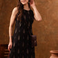 Anouk Black Ethnic Motifs Printed Sleeveless Straight Kurta - Swadesiicart