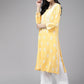 ADA Floral Embroidered Lucknowi Chikankari Cotton Silk Straight Kurta | Swadesiicart