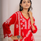 HOUSE OF KARI Cotton Floral Embroidered Chikankari Kurta | Swadesiicart