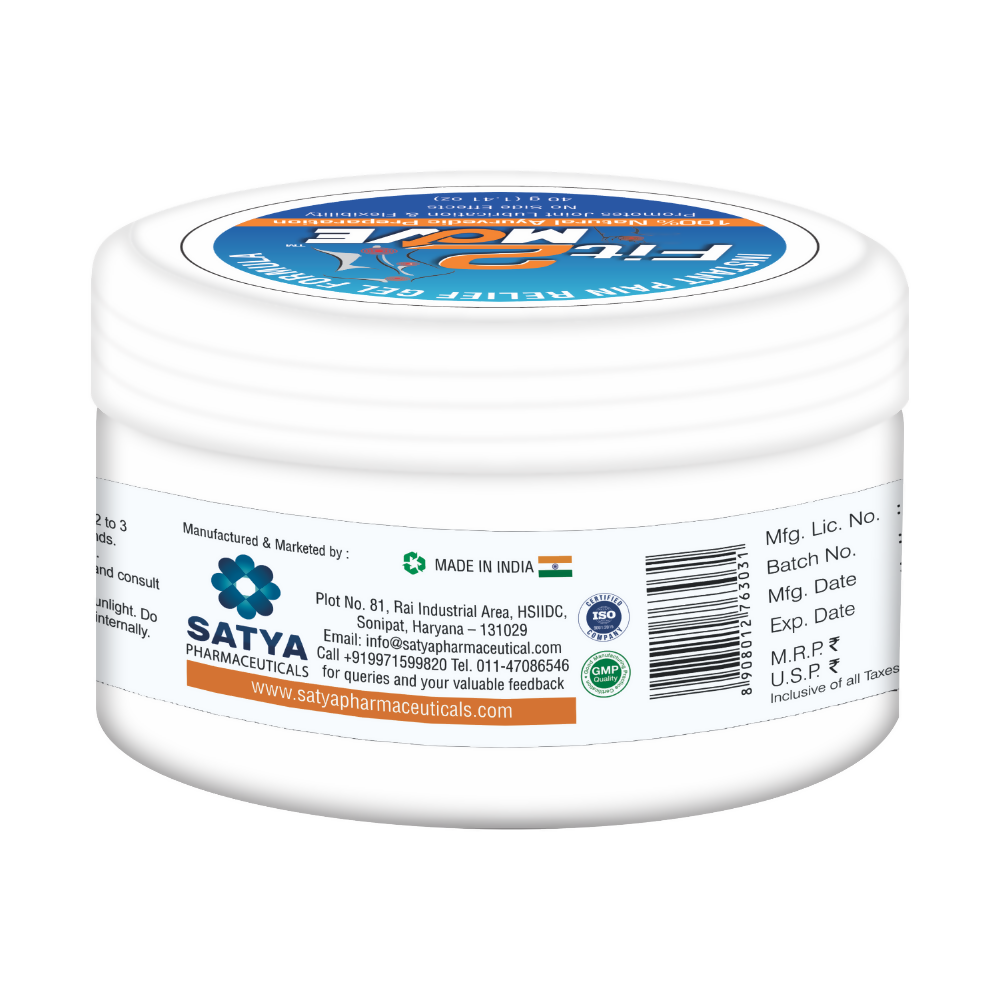 Satya Pharmaceuticals Ayurveda Fit-2 Move Instant Pain Relief Gel | Swadesiicart