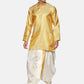 Sethukrishna Men Cream & Golden Solid Dhoti | Swadesiicart