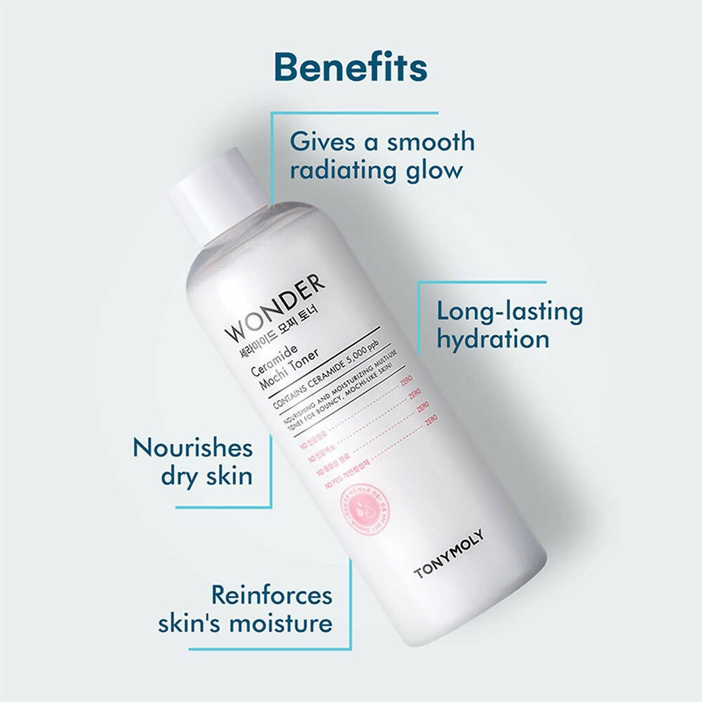 Tonymoly Moisturising Wonder Ceramide Mochi Toner - Korean Skincare | Swadesiicart