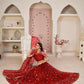 Aastha Fashion Red Butterfly Net All Over Thread Work, Zari Work And Sandwich Sequence Work Embroidery Wedding Wear Lehenga Choli
