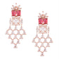 Saraf RS Jewellery Rose Gold-Polished & Red AD & CZ-Studded Contemporary Jewellery Set - Swadesiicart