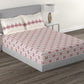 MYTRIDENT White Red Ethnic Motifs 144 TC Cotton Queen Bedsheet With 2 Pillow Covers - Swadesiicart