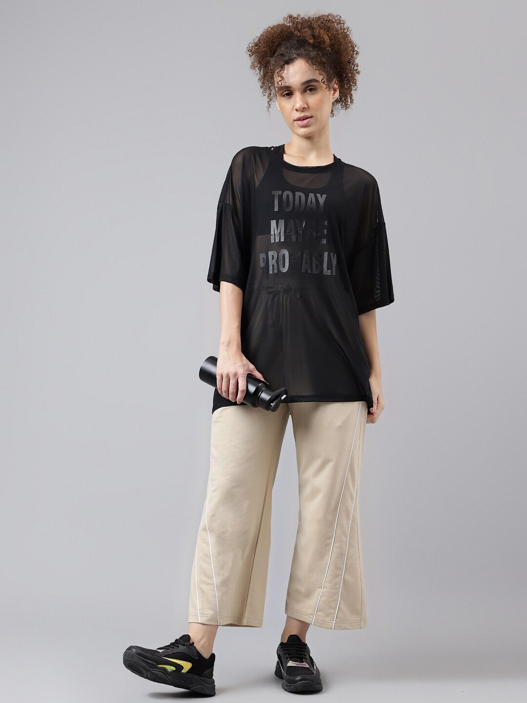 MKH Typography Printed Relaxed Fit Sheer Dri-FIT T-shirt - Swadesiicart