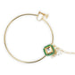 Gold-Polished Green White Kundan Studded Beaded Chained Nosepin - Ruby Raang | Swadesiicart