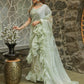 Tikhi Imli Embellished Sequinned Ruffled Ready to Wear Satin Saree | Swadesiicart