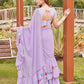 Tikhi Imli Printed Ruffle Saree With Mirror Embroidered Work Blouse | Swadesiicart